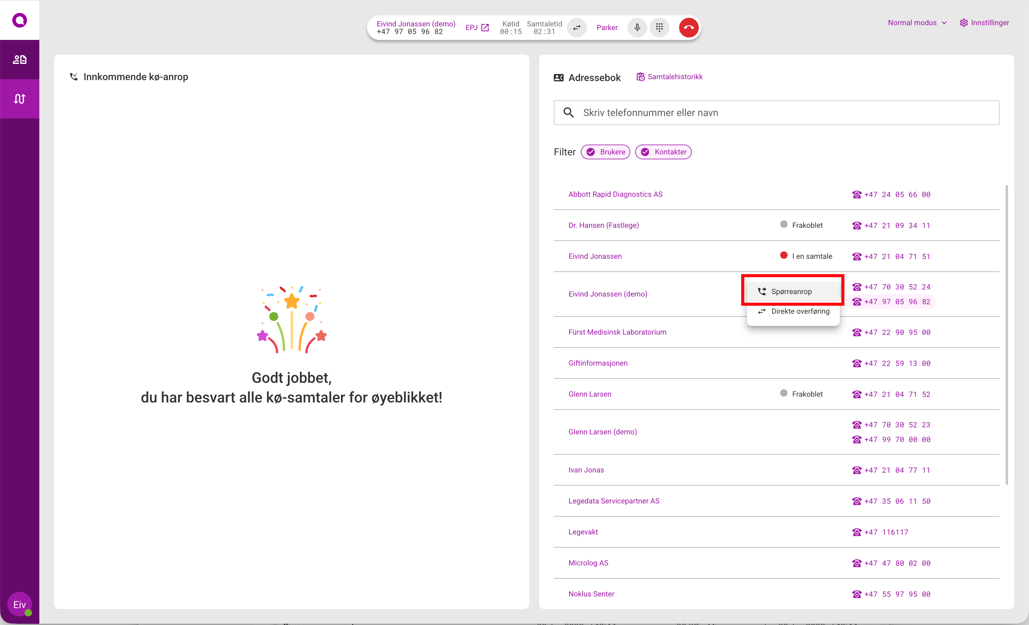 Overføring av samtale